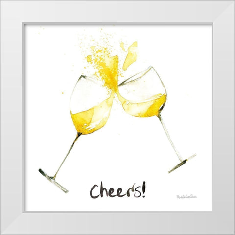 Pop the Cork VI White Modern Wood Framed Art Print by Charro, Mercedes Lopez