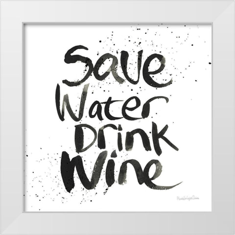 Pop the Cork XII v2 White Modern Wood Framed Art Print by Charro, Mercedes Lopez