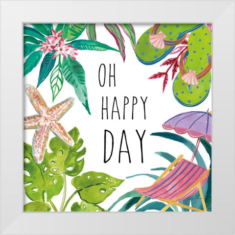 Tropical Home III White Modern Wood Framed Art Print by Zaman, Farida