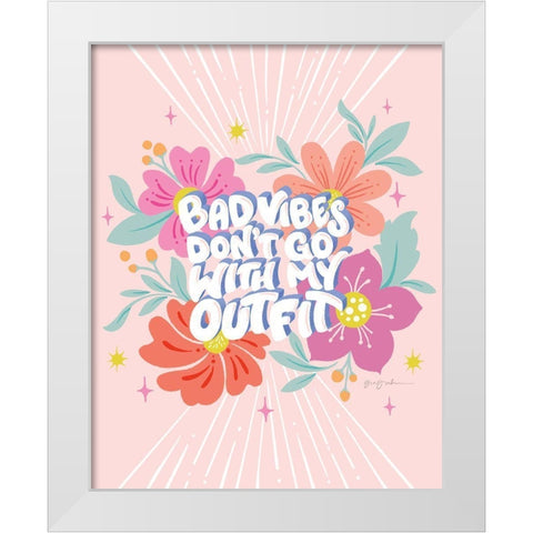Bad Vibes I White Modern Wood Framed Art Print by Graham, Gia