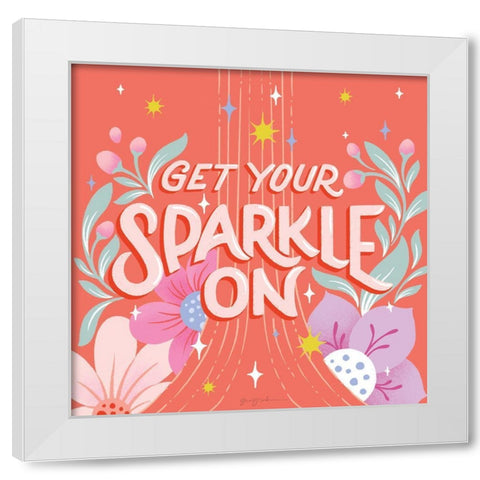 Sparkle I Sq White Modern Wood Framed Art Print by Graham, Gia