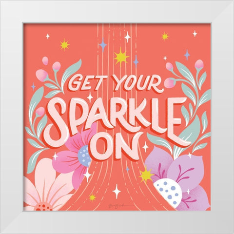 Sparkle I Sq White Modern Wood Framed Art Print by Graham, Gia
