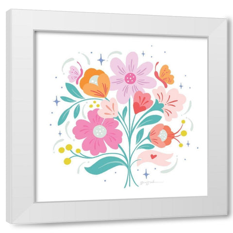 Bright Bouquet I White Modern Wood Framed Art Print by Graham, Gia