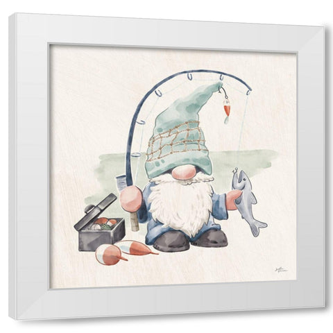 Beach Gnomes III White Modern Wood Framed Art Print by Penner, Janelle