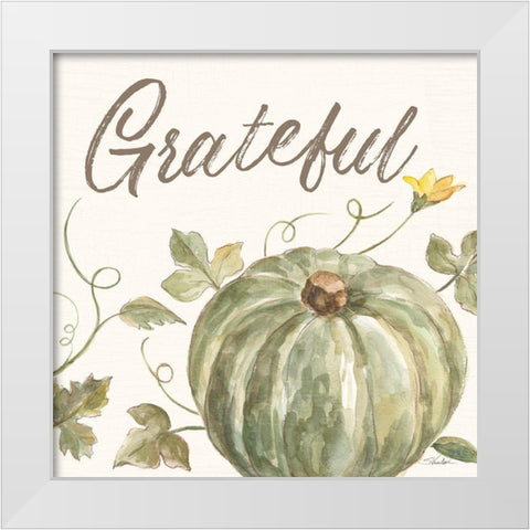 Happy Harvest VII Grateful White Modern Wood Framed Art Print by Vassileva, Silvia