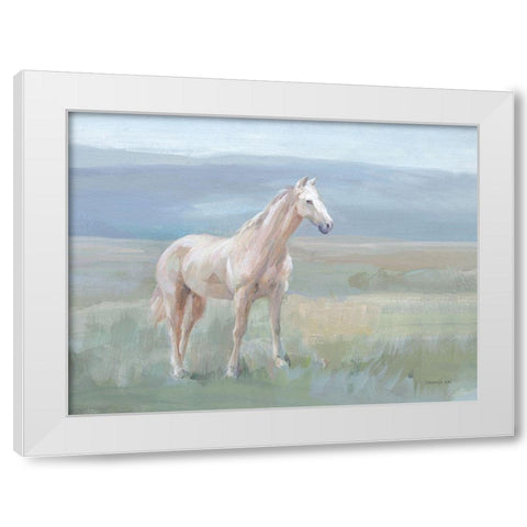 Mountain Mare Landscape White Modern Wood Framed Art Print by Nai, Danhui