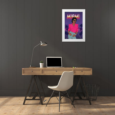 So Eighties II White Modern Wood Framed Art Print by Escalante, Omar
