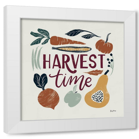 Harvest Lettering I White Modern Wood Framed Art Print by Thorns, Becky