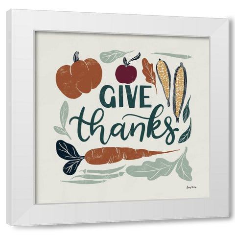 Harvest Lettering II White Modern Wood Framed Art Print by Thorns, Becky