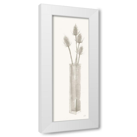 Neutral Thistle White Modern Wood Framed Art Print by Paschke, Chris