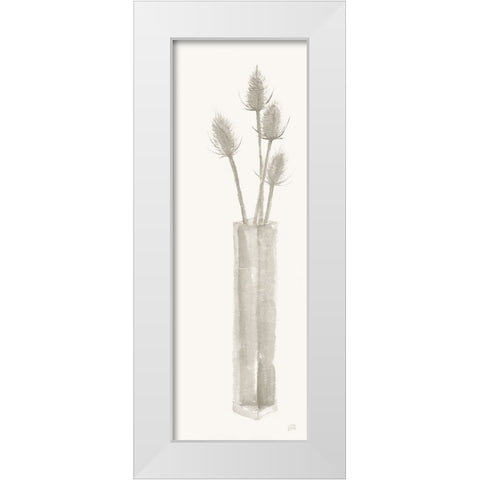 Neutral Thistle White Modern Wood Framed Art Print by Paschke, Chris