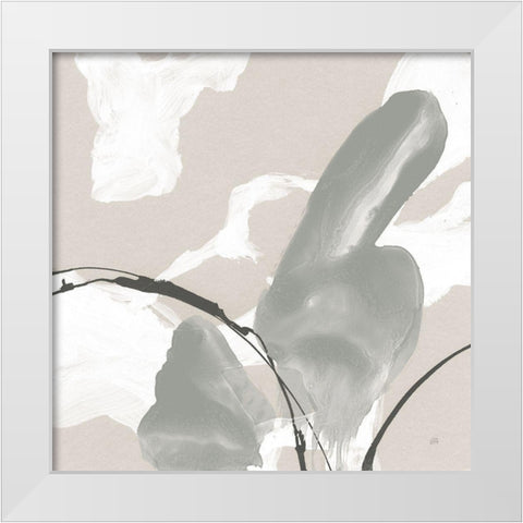 Touch of Gray I White Modern Wood Framed Art Print by Paschke, Chris
