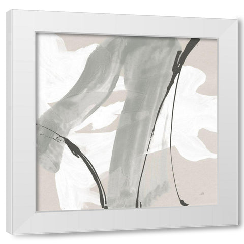 Touch of Gray III White Modern Wood Framed Art Print by Paschke, Chris