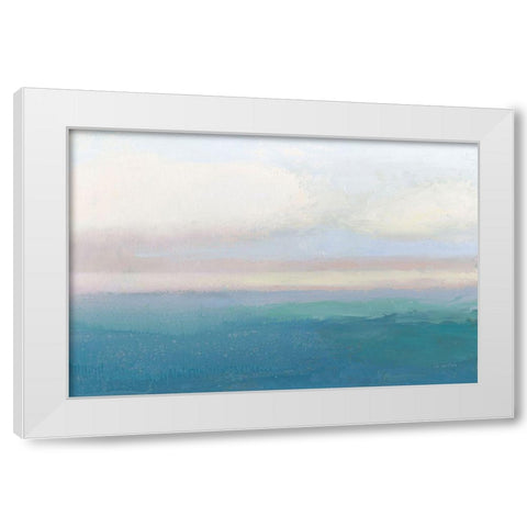 Blue View White Modern Wood Framed Art Print by Wiens, James