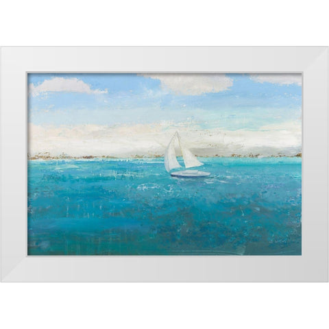 Into the Blue White Modern Wood Framed Art Print by Wiens, James