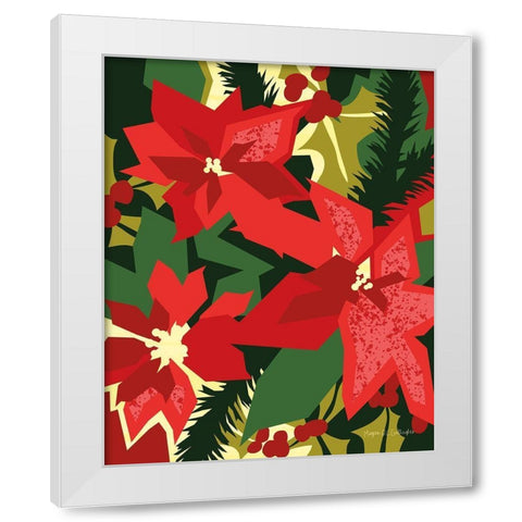 Holiday Poinsettias I White Modern Wood Framed Art Print by Gallagher, Megan