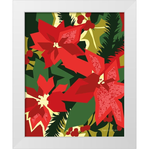 Holiday Poinsettias I White Modern Wood Framed Art Print by Gallagher, Megan