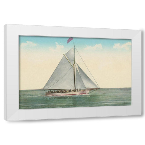 Sailing Party White Modern Wood Framed Art Print by Wild Apple Portfolio