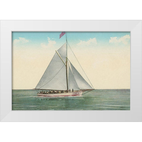 Sailing Party White Modern Wood Framed Art Print by Wild Apple Portfolio