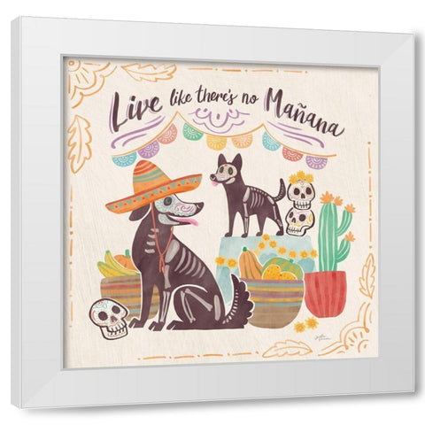 La Calaca II White Modern Wood Framed Art Print by Penner, Janelle