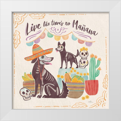 La Calaca II White Modern Wood Framed Art Print by Penner, Janelle