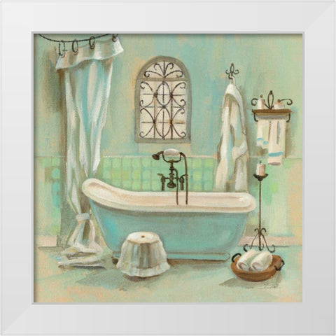Glass Tile Bath I White Modern Wood Framed Art Print by Vassileva, Silvia