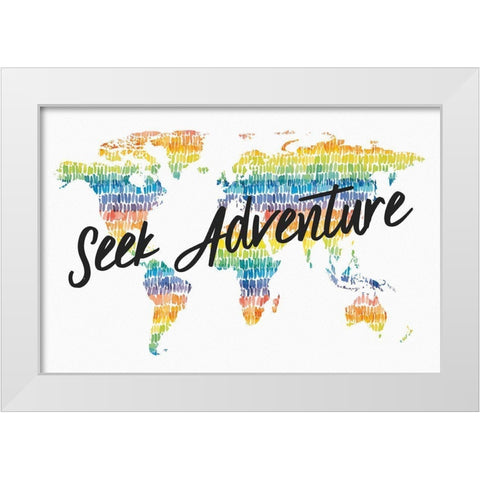 Rainbow World I Adventure White Modern Wood Framed Art Print by Wild Apple Portfolio
