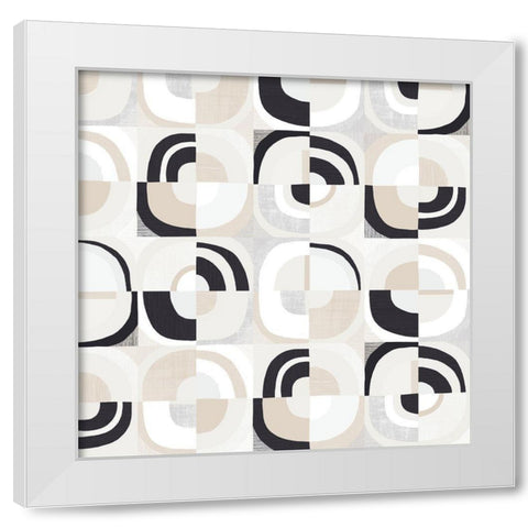 Broken Records White Modern Wood Framed Art Print by Wild Apple Portfolio