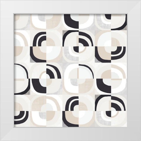 Broken Records White Modern Wood Framed Art Print by Wild Apple Portfolio