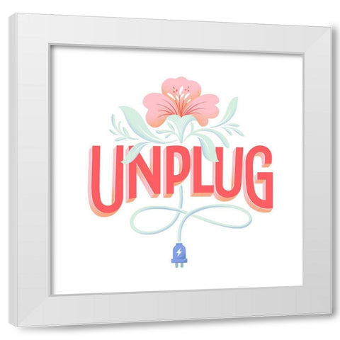Unplug I White Modern Wood Framed Art Print by Graham, Gia