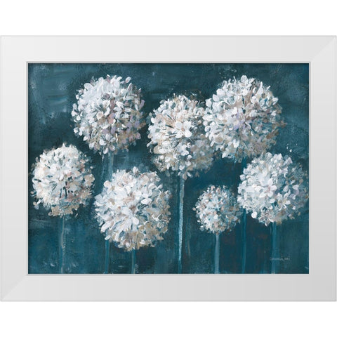 Simple Agapanthus Dark White Modern Wood Framed Art Print by Nai, Danhui