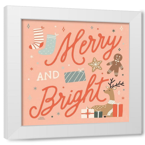 Reindeer Holiday VI White Modern Wood Framed Art Print by Marshall, Laura