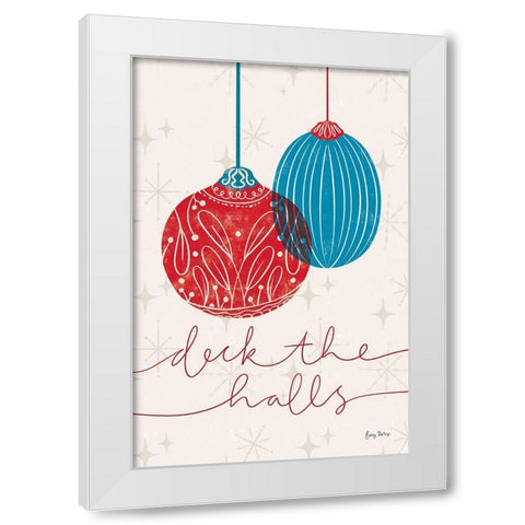 Retro Ornament V Red White Modern Wood Framed Art Print by Thorns, Becky