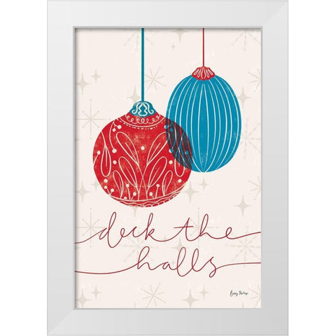 Retro Ornament V Red White Modern Wood Framed Art Print by Thorns, Becky