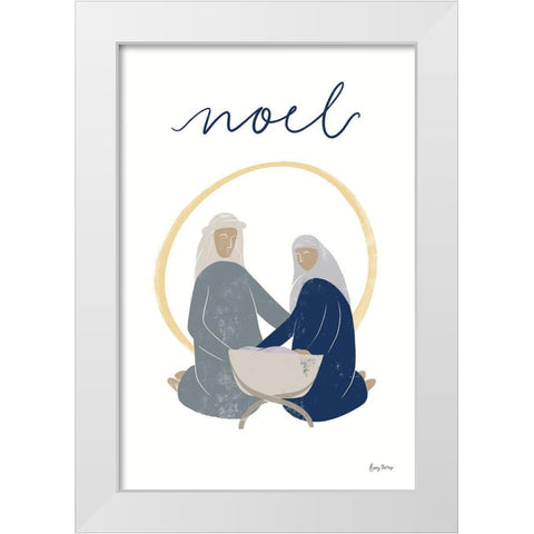 Nativity II with Navy White Modern Wood Framed Art Print by Thorns, Becky