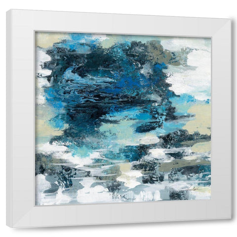 Brilliant Blue Water White Modern Wood Framed Art Print by Vassileva, Silvia