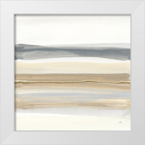 Gray and Sand I White Modern Wood Framed Art Print by Paschke, Chris