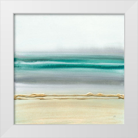 Linear Emerald II White Modern Wood Framed Art Print by Paschke, Chris