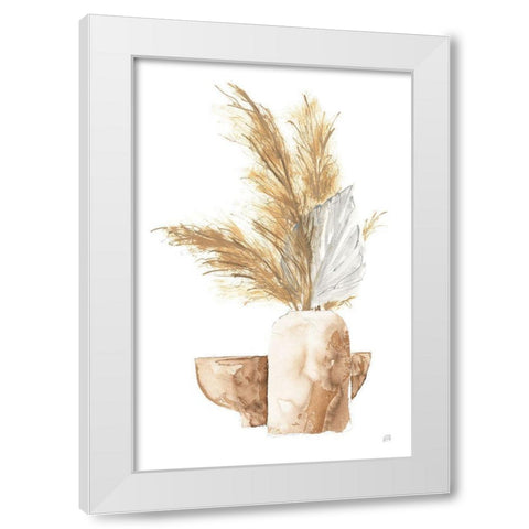 Vase Palm Leaf White Modern Wood Framed Art Print by Paschke, Chris