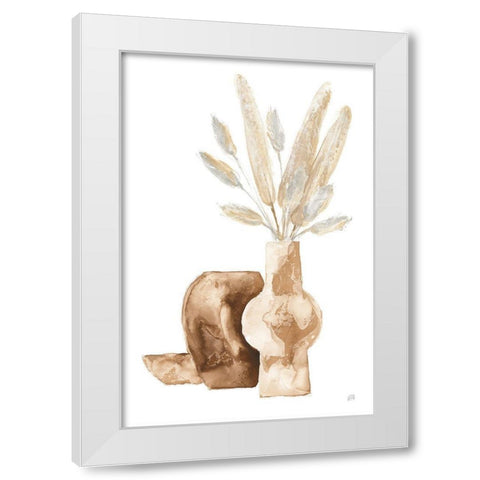 Vase Gray Bunny Tail White Modern Wood Framed Art Print by Paschke, Chris