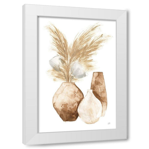 Vase Gray Pods White Modern Wood Framed Art Print by Paschke, Chris