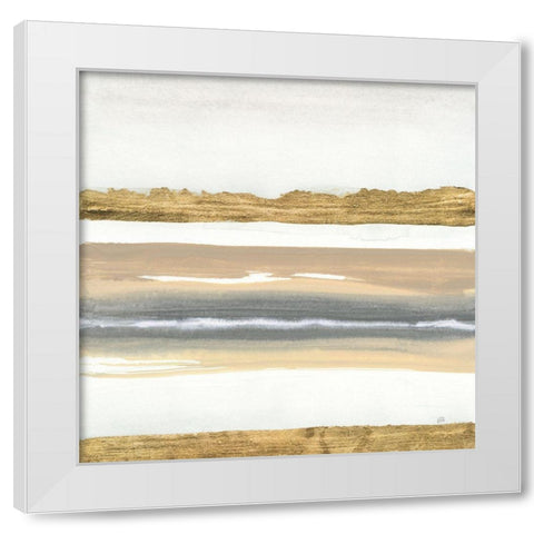 Gold and Gray Sand IV White Modern Wood Framed Art Print by Paschke, Chris