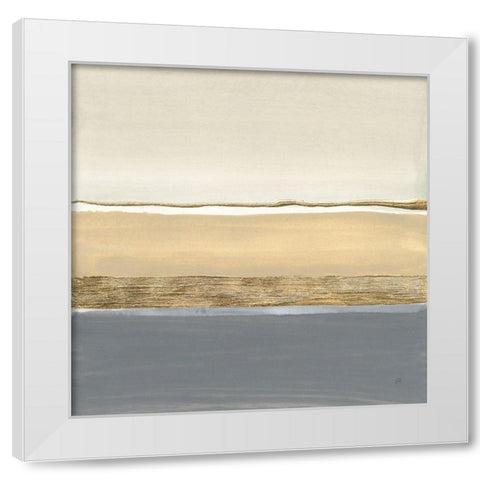 Gold Strips II White Modern Wood Framed Art Print by Paschke, Chris