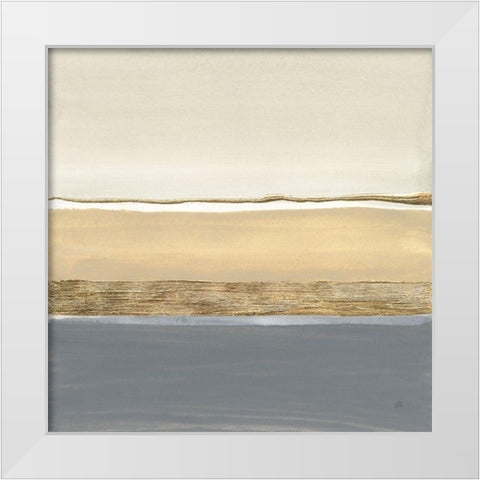 Gold Strips II White Modern Wood Framed Art Print by Paschke, Chris
