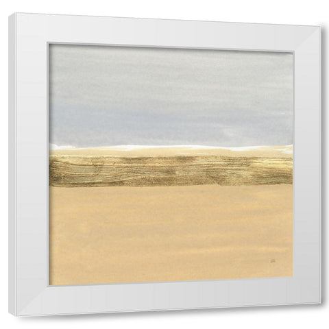 Gold Strips IV White Modern Wood Framed Art Print by Paschke, Chris