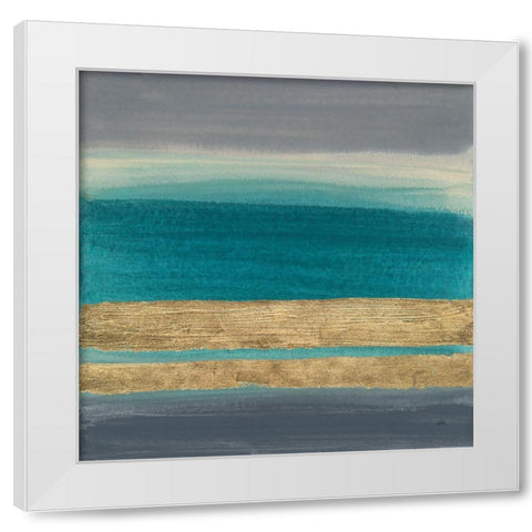 Gold Emerald I White Modern Wood Framed Art Print by Paschke, Chris