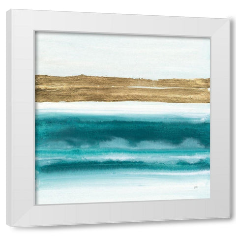 Gold Emerald III White Modern Wood Framed Art Print by Paschke, Chris