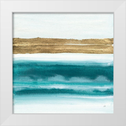 Gold Emerald III White Modern Wood Framed Art Print by Paschke, Chris