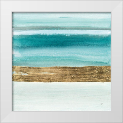 Gold Emerald IV White Modern Wood Framed Art Print by Paschke, Chris