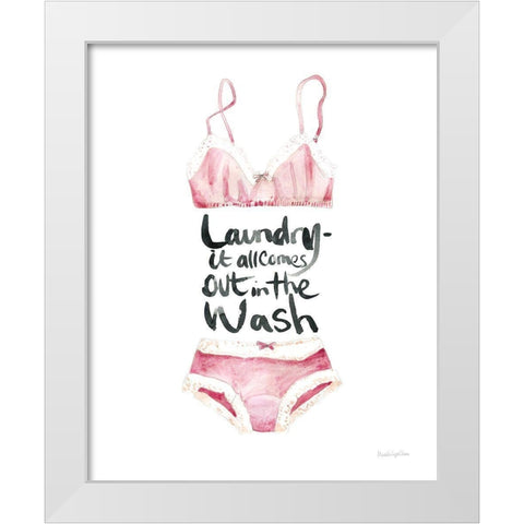 Lingerie Laundry I White Modern Wood Framed Art Print by Charro, Mercedes Lopez